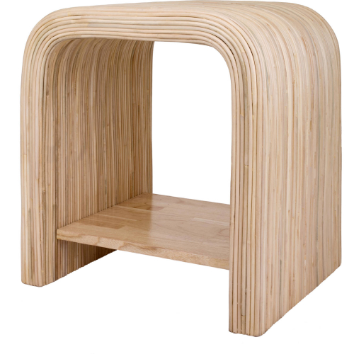 Kyran Side End Table in Natural Rattan